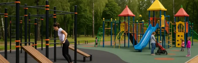 Новая воркаут‑зона и детские площадки в Климовске: что уже доступно жителям